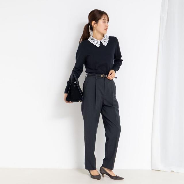 ノーリーズ（NOLLEY’S）/《セットアップ対応》ウォッシャブルタックテーパードパンツ