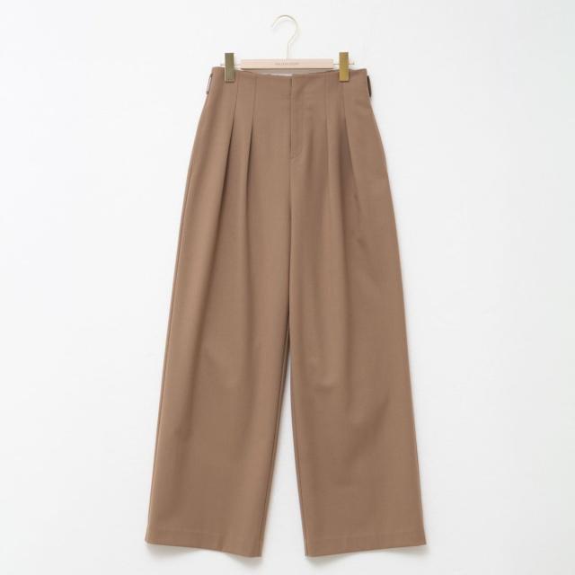 ノーリーズソフィー（NOLLEY’S sophi）/《セットアップ対応》ウォッシャブルウール混ツイルハイウエストワイドパンツ