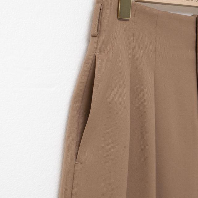 ノーリーズソフィー（NOLLEY’S sophi）/《セットアップ対応》ウォッシャブルウール混ツイルハイウエストワイドパンツ