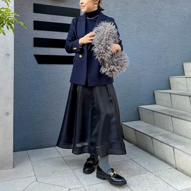 ノーリーズ（NOLLEY'S）/ウォッシャブルオーガンジーフレアスカートの