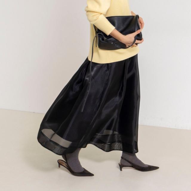 ノーリーズ（NOLLEY'S）/ウォッシャブルオーガンジーフレアスカートの