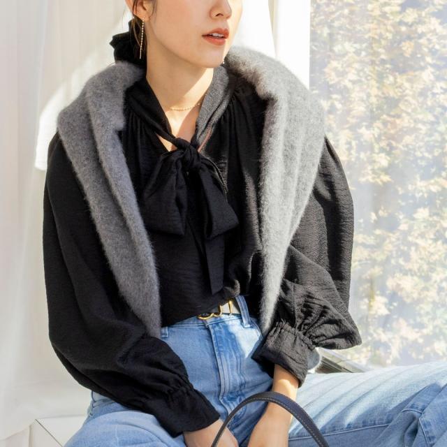 ノーリーズ（NOLLEY’S）/ウォッシャブルシアーボウタイ2WAYブラウス