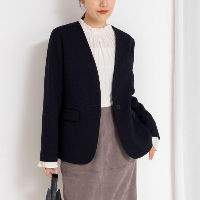 ノーリーズ（NOLLEY’S）/《セットアップ対応》ウォッシャブルサージストレッチVネックジャケット