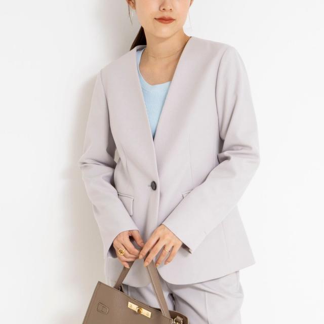 ノーリーズ（NOLLEY’S）/《セットアップ対応》ウォッシャブルサージストレッチVネックジャケット