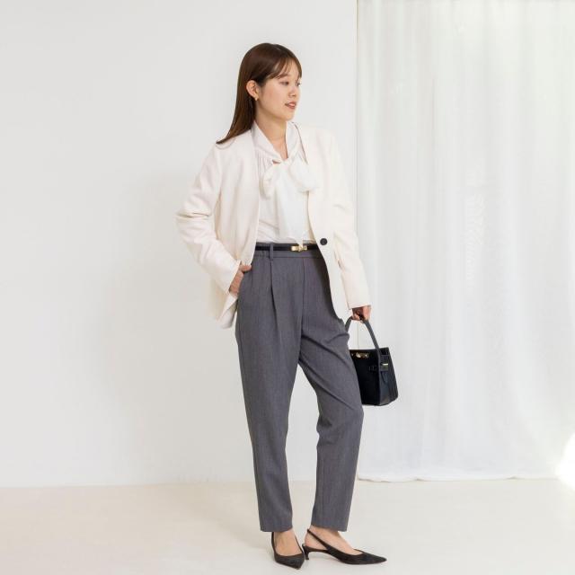 ノーリーズ（NOLLEY’S）/《セットアップ対応》ウォッシャブルサージストレッチVネックジャケット