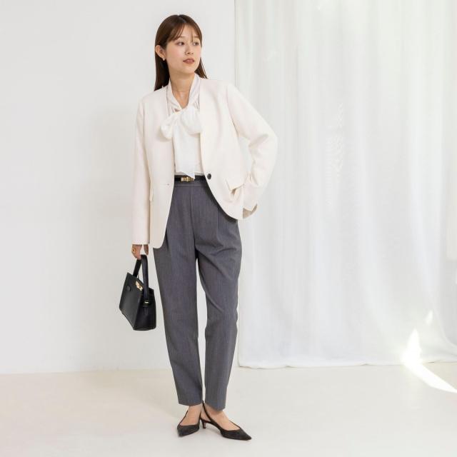 ノーリーズ（NOLLEY’S）/《セットアップ対応》ウォッシャブルサージストレッチVネックジャケット