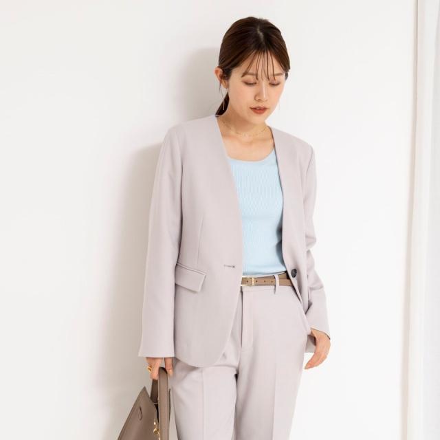 ノーリーズ（NOLLEY’S）/《セットアップ対応》ウォッシャブルサージストレッチVネックジャケット