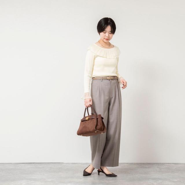 ノーリーズソフィー（NOLLEY’S sophi）/《手洗い可能》シアーフリル総針プルオーバー