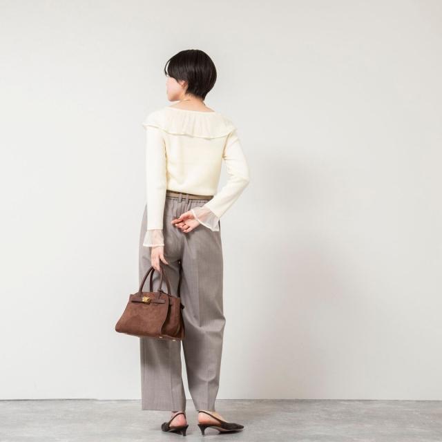 ノーリーズソフィー（NOLLEY’S sophi）/《手洗い可能》シアーフリル総針プルオーバー