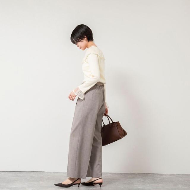 ノーリーズソフィー（NOLLEY’S sophi）/《手洗い可能》シアーフリル総針プルオーバー