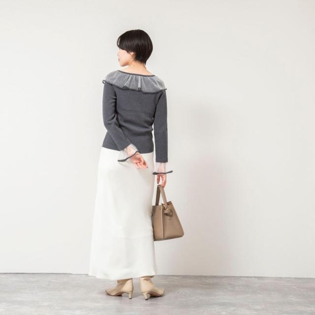 ノーリーズソフィー（NOLLEY’S sophi）/《手洗い可能》シアーフリル総針プルオーバー