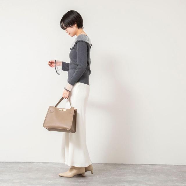 ノーリーズソフィー（NOLLEY’S sophi）/《手洗い可能》シアーフリル総針プルオーバー