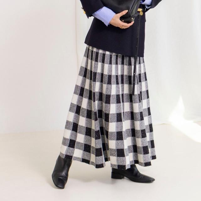ノーリーズ（NOLLEY’S）/《手洗い可能》チェックニットスカート