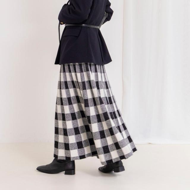 ノーリーズ（NOLLEY’S）/《手洗い可能》チェックニットスカート