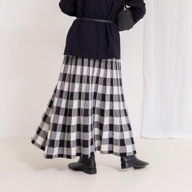 ノーリーズ（NOLLEY’S）/《手洗い可能》チェックニットスカート
