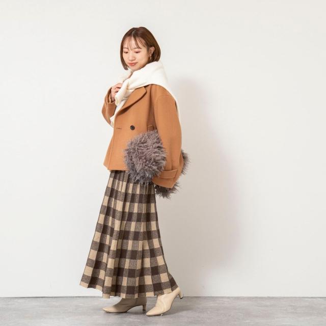 ノーリーズ（NOLLEY’S）/《手洗い可能》チェックニットスカート