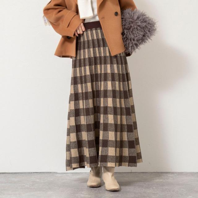 ノーリーズ（NOLLEY’S）/《手洗い可能》チェックニットスカート