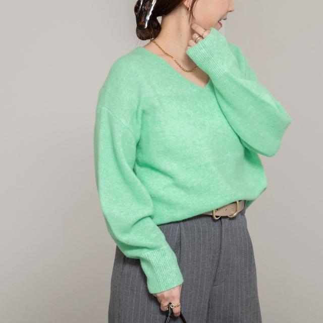 ノーリーズソフィー（NOLLEY’S sophi）/《手洗い可能》アルパカ混Vネックプルオーバー