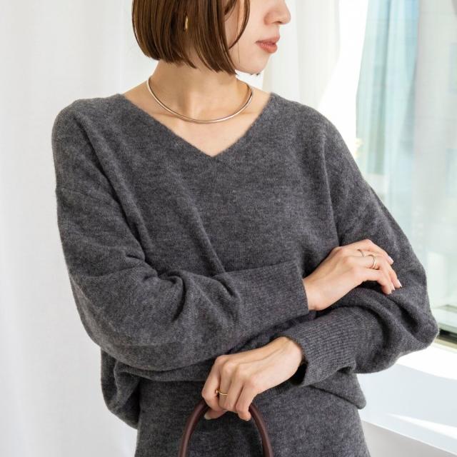 ノーリーズソフィー（NOLLEY’S sophi）/《手洗い可能》アルパカ混Vネックプルオーバー