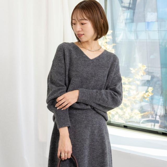 ノーリーズソフィー（NOLLEY’S sophi）/《手洗い可能》アルパカ混Vネックプルオーバー