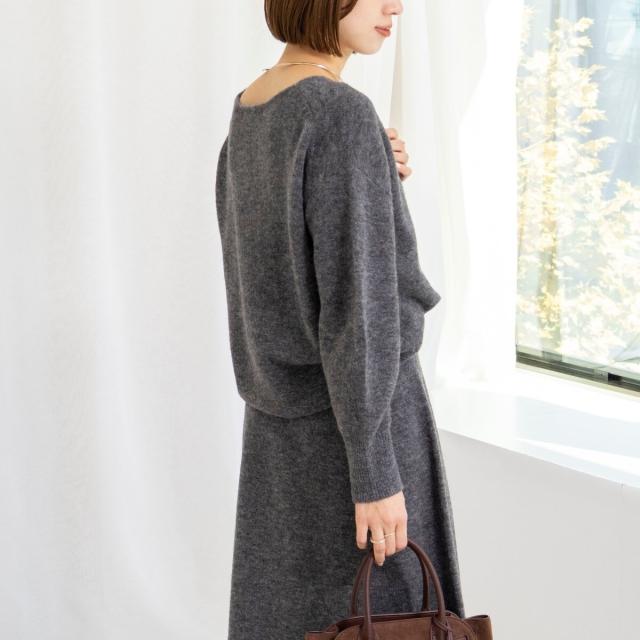 ノーリーズソフィー（NOLLEY’S sophi）/《手洗い可能》アルパカ混Vネックプルオーバー