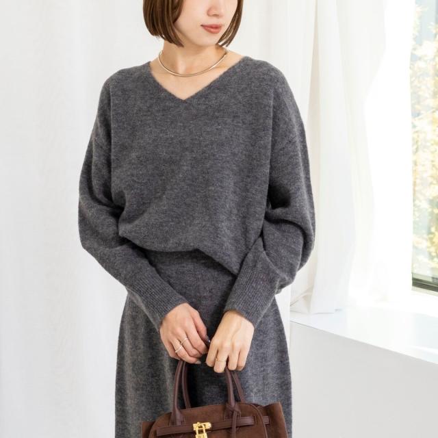 ノーリーズソフィー（NOLLEY’S sophi）/《手洗い可能》アルパカ混Vネックプルオーバー