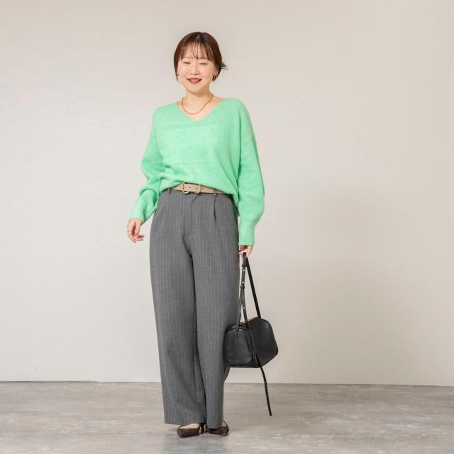 ノーリーズソフィー（NOLLEY’S sophi）/《手洗い可能》アルパカ混Vネックプルオーバー