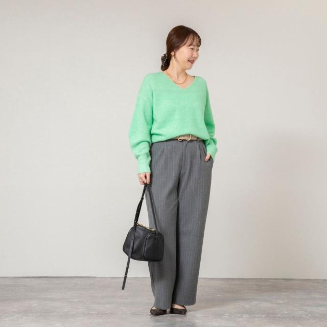 ノーリーズソフィー（NOLLEY’S sophi）/《手洗い可能》アルパカ混Vネックプルオーバー