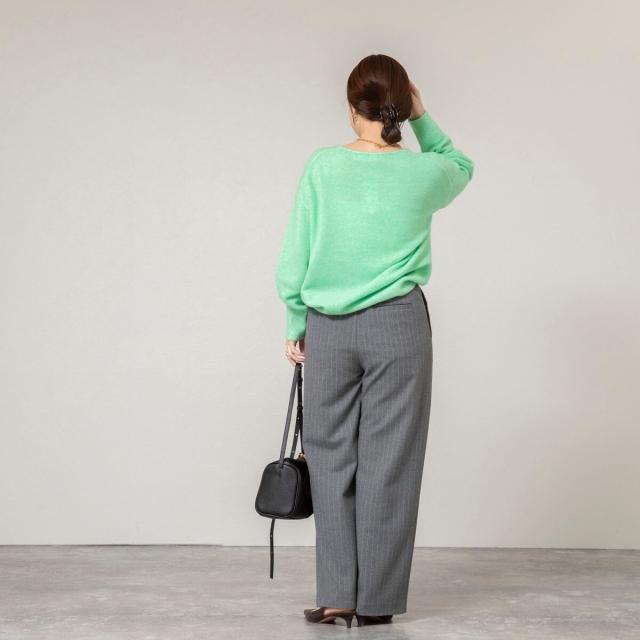 ノーリーズソフィー（NOLLEY’S sophi）/《手洗い可能》アルパカ混Vネックプルオーバー