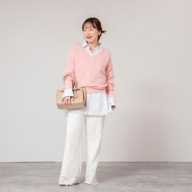 ノーリーズソフィー（NOLLEY’S sophi）/《手洗い可能》アルパカ混Vネックプルオーバー