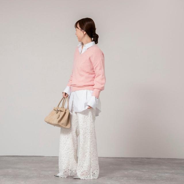 ノーリーズソフィー（NOLLEY’S sophi）/《手洗い可能》アルパカ混Vネックプルオーバー