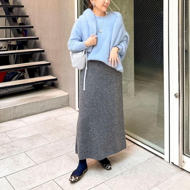 ノーリーズソフィー（NOLLEY’S sophi）/《手洗い可能》アルパカ混ロングスカート