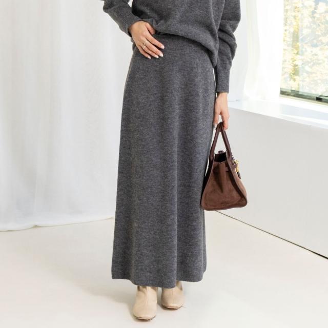 ノーリーズソフィー（NOLLEY’S sophi）/《手洗い可能》アルパカ混ロングスカート