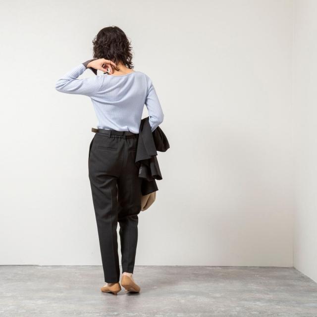 ノーリーズソフィー（NOLLEY’S sophi）/《手洗い可能》ウール混ワイドリブ袖口配色プルオーバー