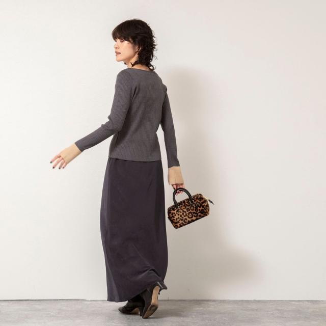 ノーリーズソフィー（NOLLEY’S sophi）/《手洗い可能》ウール混ワイドリブ袖口配色プルオーバー