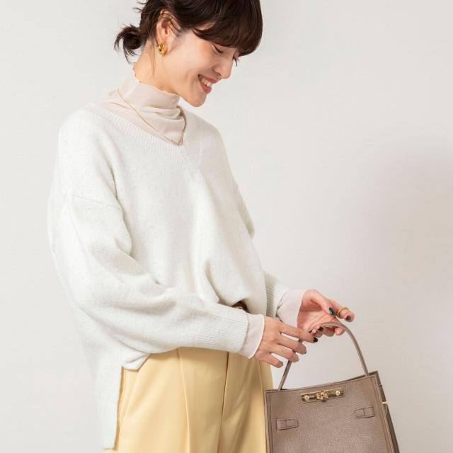 ノーリーズソフィー（NOLLEY’S sophi）/《手洗い可能》モヘヤスパンコールVネックプルオーバー