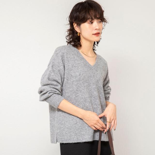 ノーリーズソフィー（NOLLEY’S sophi）/《手洗い可能》モヘヤスパンコールVネックプルオーバー