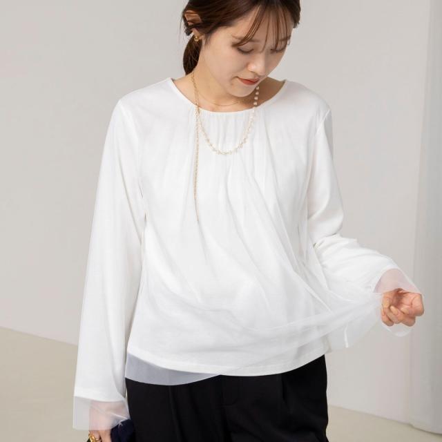 ノーリーズ（NOLLEY’S）/ウォッシャブルチュールレイヤード2WAYブラウス_15
