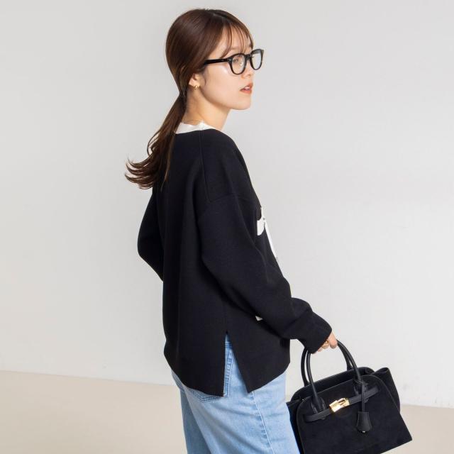 ノーリーズ（NOLLEY’S）/《手洗い可能》スムース配色Vネックカーディガン