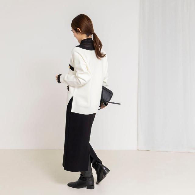 ノーリーズ（NOLLEY’S）/《手洗い可能》スムース配色Vネックカーディガン