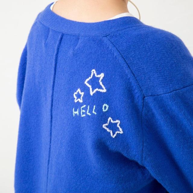 リエミラー（Rie Miller）/《手洗い可能》ハンド刺繍Vネックカーディガン