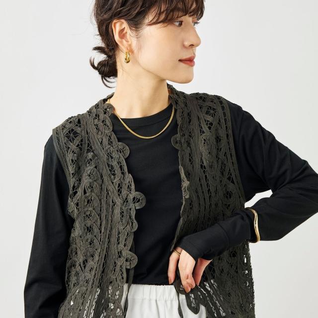 ノーリーズ（NOLLEY’S）/《手洗い可能》バテンレースジレ_19