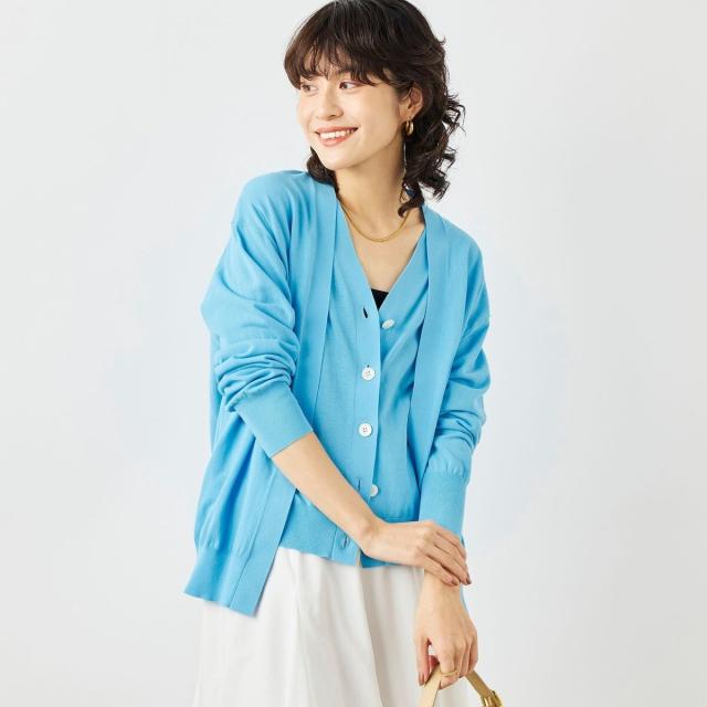 ノーリーズ ☆ ベストドッキングVネックカーディガン ☆ 手洗い可能 ノーリーズ（NOLLEY'S）/《手洗い可能》ベストドッキングVネック
