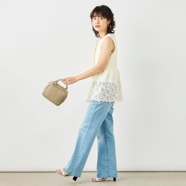 ノーリーズ（NOLLEY’S）/《手洗い可能》レース付きペプラムベスト_4