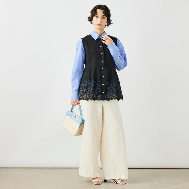 ノーリーズ（NOLLEY’S）/《手洗い可能》レース付きペプラムベスト_13
