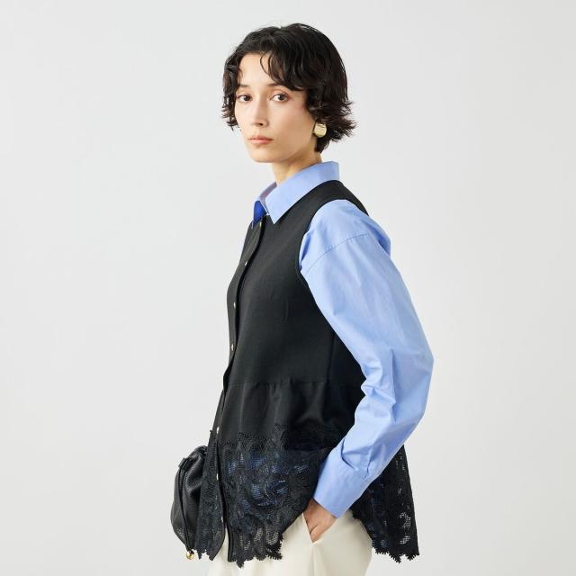 ノーリーズ（NOLLEY’S）/《手洗い可能》レース付きペプラムベスト_17