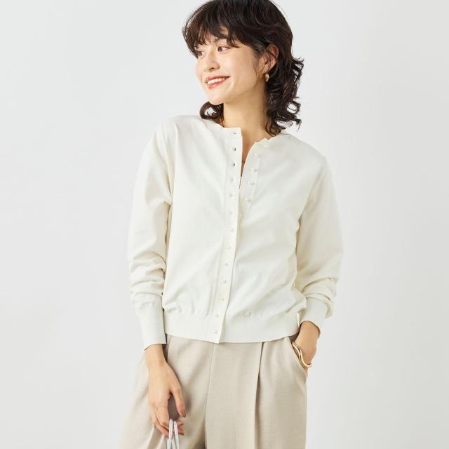ノーリーズ（NOLLEY’S）/《手洗い可能》コットンテックスクルーネックカーディガン_9