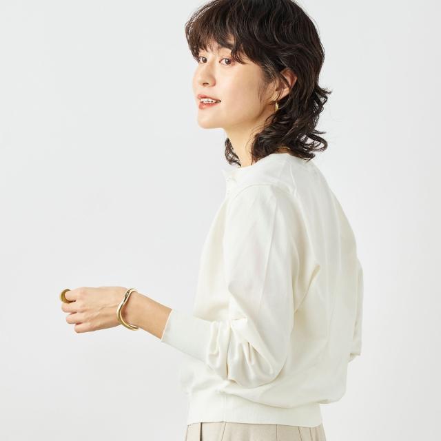 ノーリーズ（NOLLEY’S）/《手洗い可能》コットンテックスクルーネックカーディガン_10