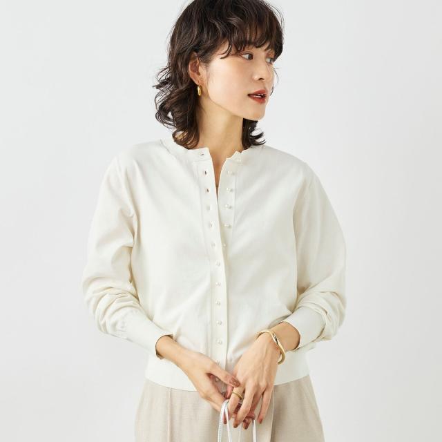 ノーリーズ（NOLLEY’S）/《手洗い可能》コットンテックスクルーネックカーディガン_12