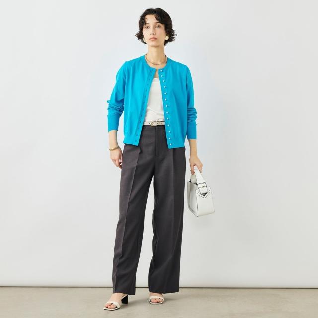 ノーリーズ（NOLLEY’S）/《手洗い可能》コットンテックスクルーネックカーディガン_14